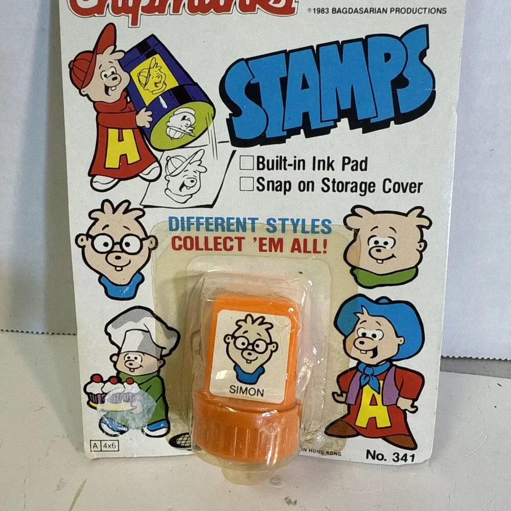 Vintage The Chipmunks Simon Stamp 1983 Bagdasarian Productions Model No. 341